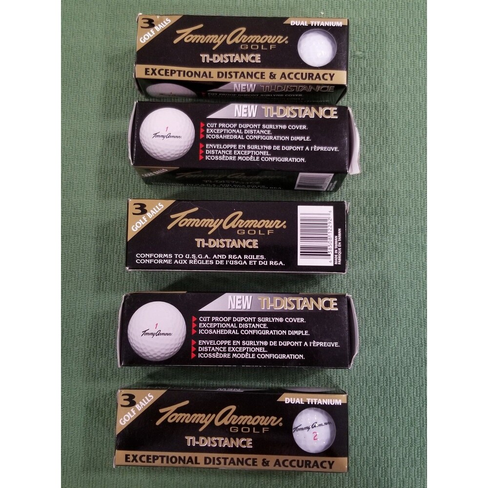 Tommy Armour Golf dual Titanium TI-distance golf balls 5 packs of 3 15 count new